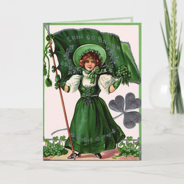Vintage Green Saint Patrick's Day Card (Front)