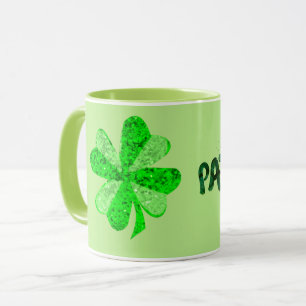 Vintage Green sequin shamrock St Patrick's day Mug