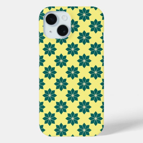 Vintage Green Southern France Flower Pattern iPhone 15 Case