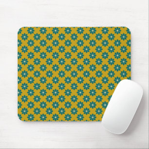 Vintage Green Southern France Flower Pattern Mouse Pad