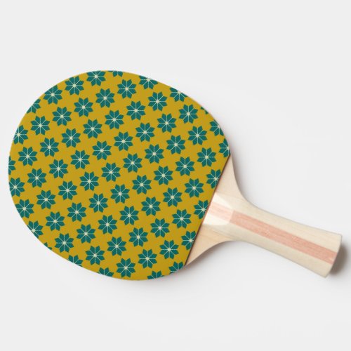 Vintage Green Southern France Flower Pattern Ping Pong Paddle