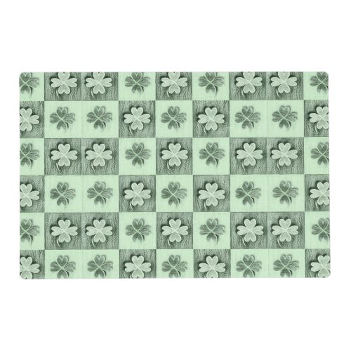 Vintage Green St Patrick retro shamrock pattern  Placemat