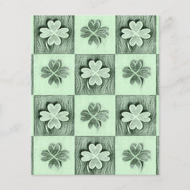 Vintage Green St Patrick shamrock paper sheets (Front)