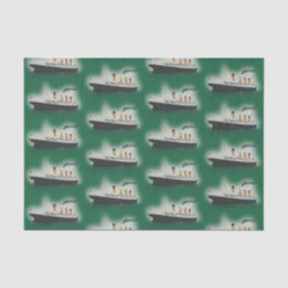 Vintage Green Titanic Ship Christmas Tissue Paper
