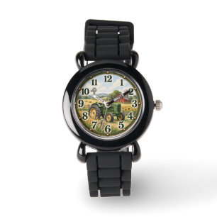 Vintage Green Tractor Farmhouse Country Watch