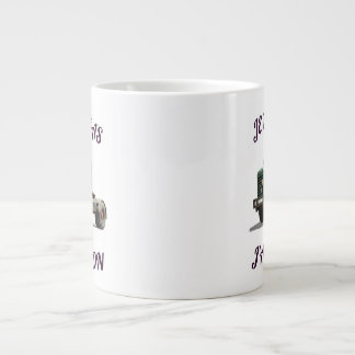 Vintage Green Truck – Retro Truck Illustration Giant Coffee Mug