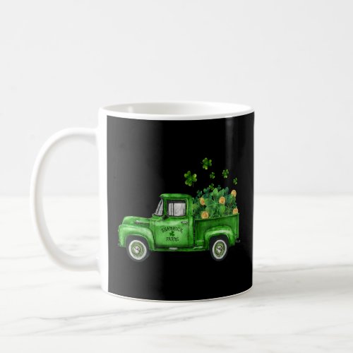 Vintage Green Truck Shamrocks St Patricks Day 202 Coffee Mug