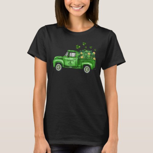 Vintage Green Truck Shamrocks St Patricks Day 20 T_Shirt
