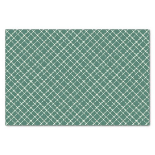 Vintage Green White Checkered Tissue Paper