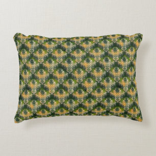 Vintage Green white floral pattern St Patrick retr Accent Pillow