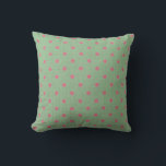 Vintage Green with Pink Polka Dots Pattern Throw Pillow<br><div class="desc">A cute feminine themed pattern with a vintage look. A faded vintage green design with cute pink polka  dots.</div>