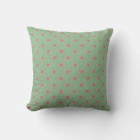 Vintage Green with Pink Polka Dots Pattern