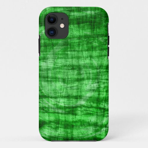 Vintage Green Wood Abstract Art iPhone 11 Case