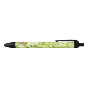 Vintage Green Woodland Botanical Leaves Wildflower Pen