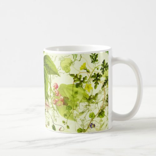 Vintage Greenery Botanical Wildflowers Watercolor Coffee Mug