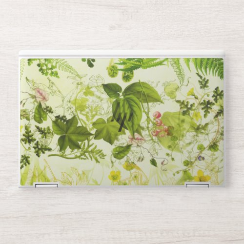 Vintage Greenery Botanical Wildflowers Watercolor HP Laptop Skin