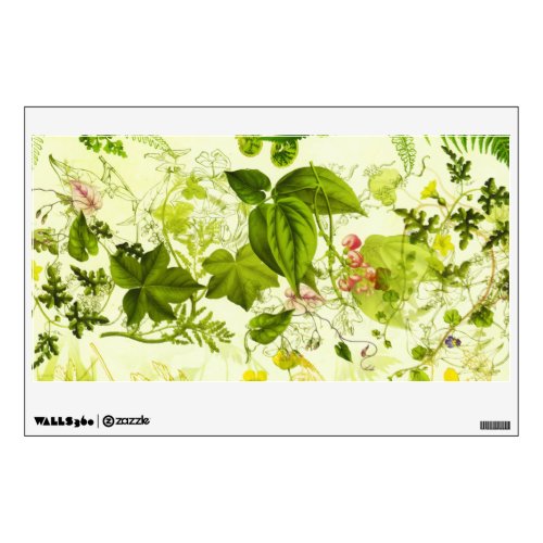Vintage Greenery Botanical Wildflowers Watercolor Wall Decal