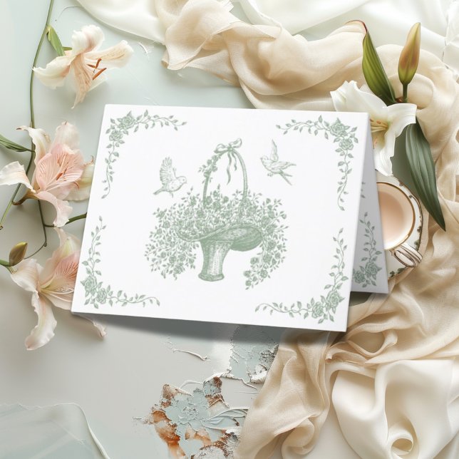 Vintage Greenery Elegant  Thank You Card (Creator Uploaded)