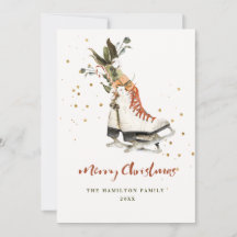 Vintage Greenery Family Christmas Photo