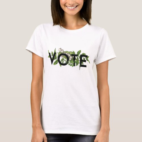 Vintage Greenery Floral Elegant Feminine Go Vote T_Shirt