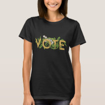 Vintage Greenery Floral Elegant Feminine Go Vote T-Shirt