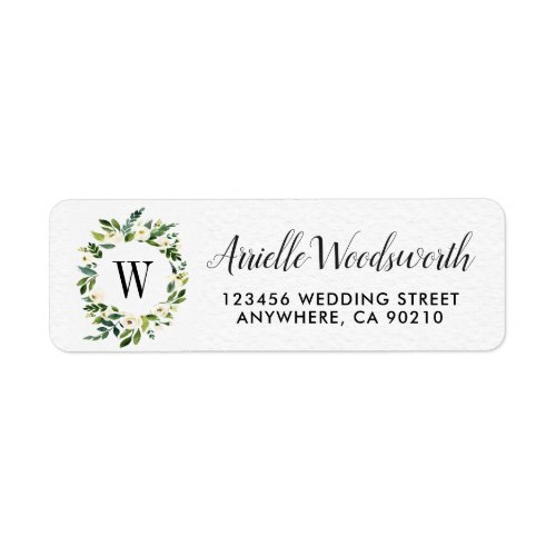 Vintage Greenery Floral Wedding Address Labels