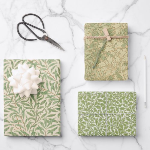 Vintage Greenery Morris Foliage Green Leaves  Wrapping Paper Sheets