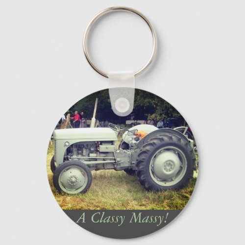 Vintage greeny Gray massey fergison tractor photo Keychain
