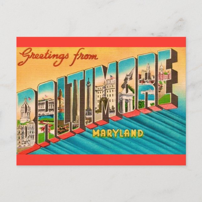Vintage Greeting from Baltimore MD Postcard (Front)