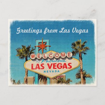 Vintage Greeting From Fabulous Las Vegas Postcard by PicartBook at Zazzle