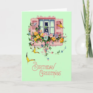 Vintage Greetings Birthday Card