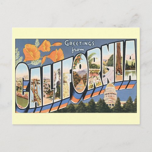 Vintage Greetings California Change of Address Announcement Postcard