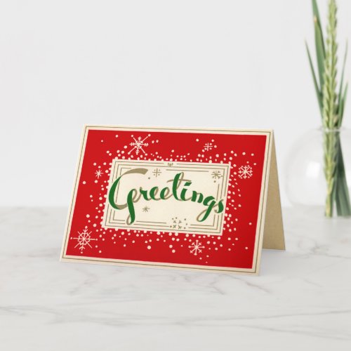 Vintage Greetings Christmas Card