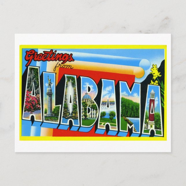 Vintage Greetings from Alabama Postcard (Front)