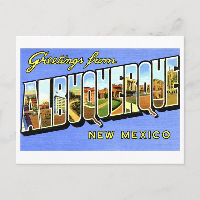 Vintage Greetings from Albuquerque, New Mexico Postcard (Front)