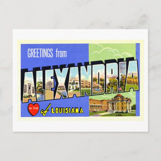 Vintage Greetings from Alexandria, Louisiana, Postcard (Front)
