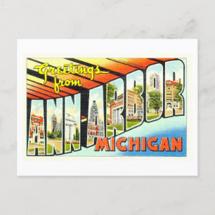 Vintage Greetings from Ann Arbor, Michigan, Postcard