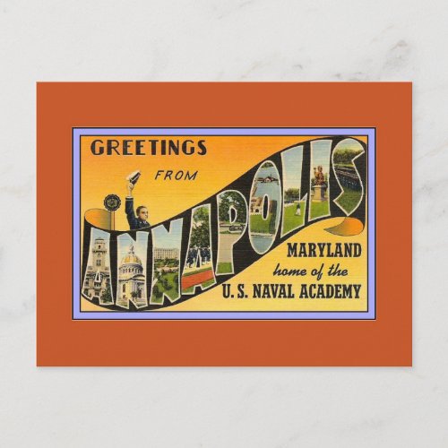 Vintage Greetings from Annapolis MD Postcard