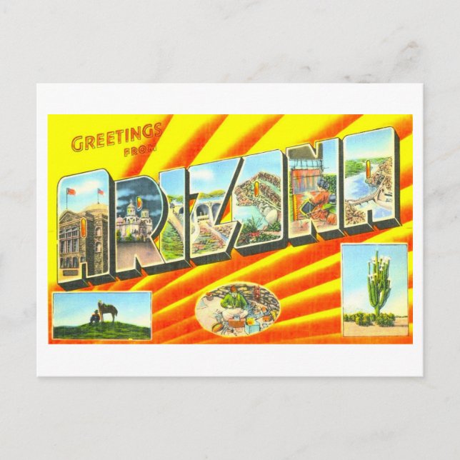Vintage Greetings from Arizona Postcard (Front)