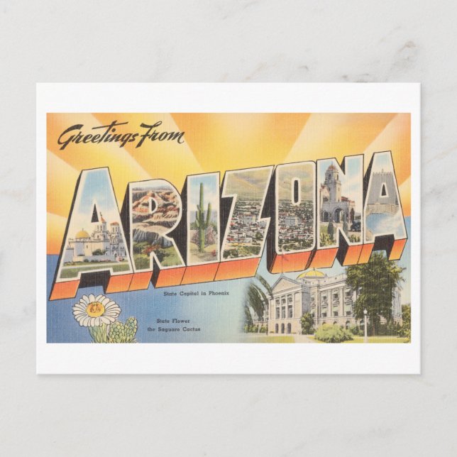 Vintage Greetings from Arizona Postcard (Front)