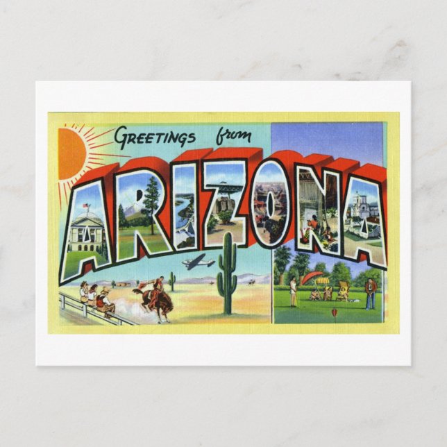 Vintage Greetings from Arizona Postcard (Front)