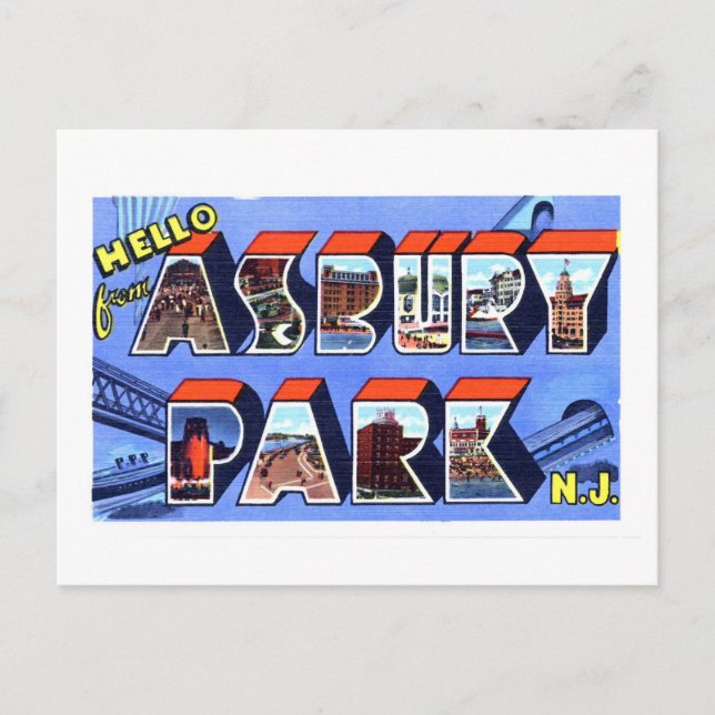 Vintage Greetings from Asbury Park, New Jersey, Postcard (Front)