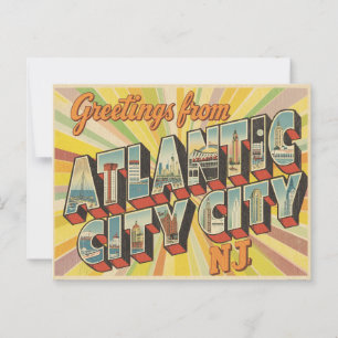 Vintage "Greetings from Atlantic City, NJ" Postcard