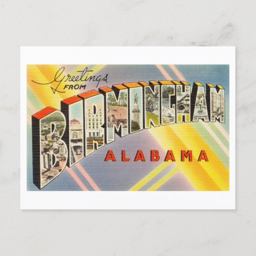 Vintage Greetings from Birmingham Alabama Postcard