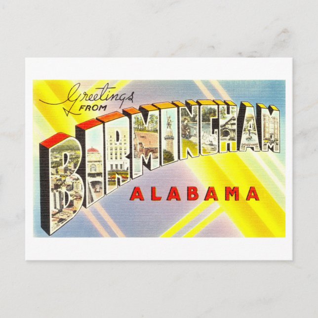 Vintage Greetings from Birmingham, Alabama Postcard (Front)