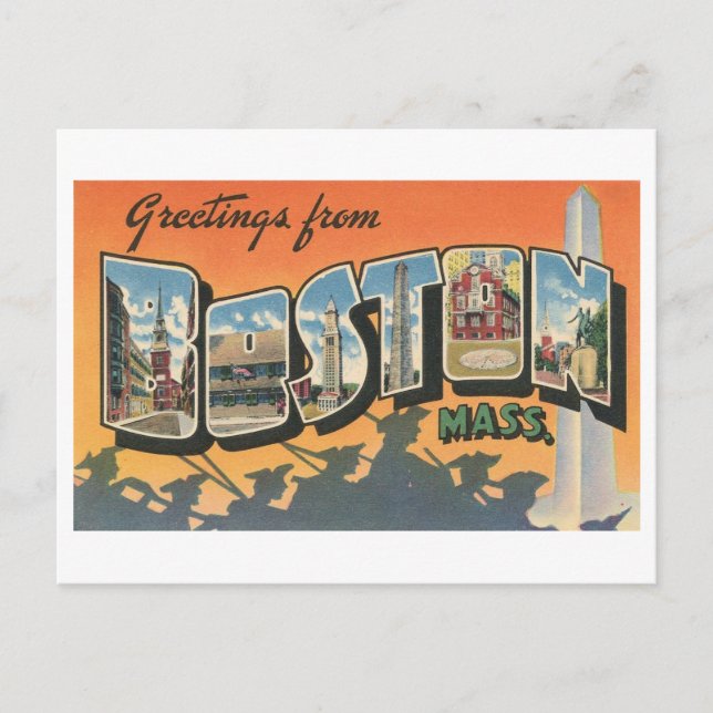 Vintage Greetings from Boston, Massachusetts Postcard (Front)