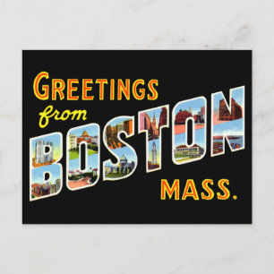 Vintage Greetings From Boston Travel Postcard