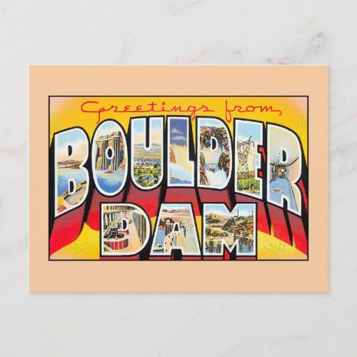Vintage greetings from Boulder Hoover Dam Nevada Postcard