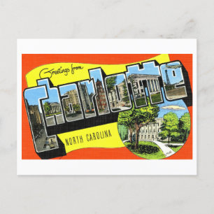 Vintage Greetings from Charlotte, North Carolina Postcard