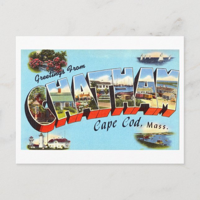Vintage Greetings from Chatham, Massachusetts Postcard (Front)